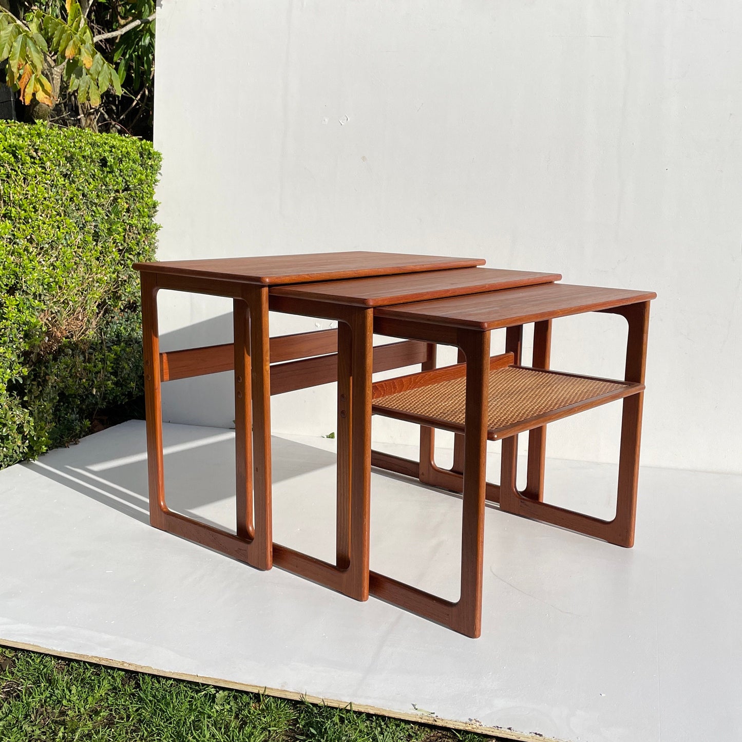 Mid Century Modern Teak Nest Of Tables By Cfc Silkeborg By Johannes Andersen And Illum Wikkelsø Danish 1960's