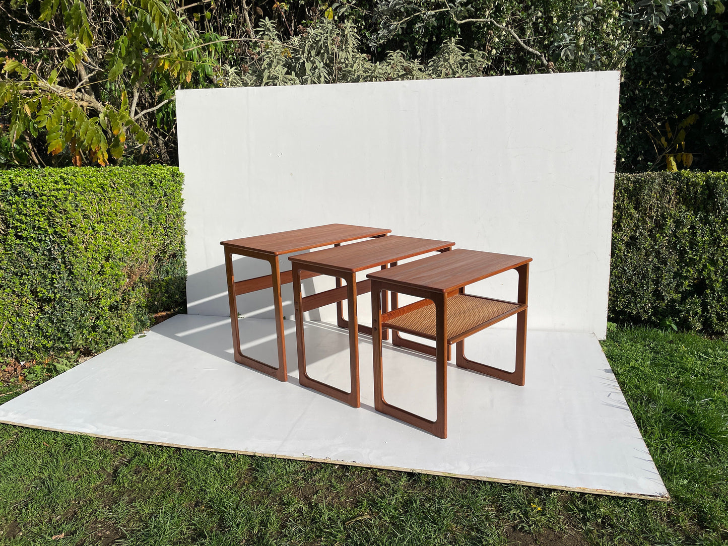 Mid Century Modern Teak Nest Of Tables By Cfc Silkeborg By Johannes Andersen And Illum Wikkelsø Danish 1960's