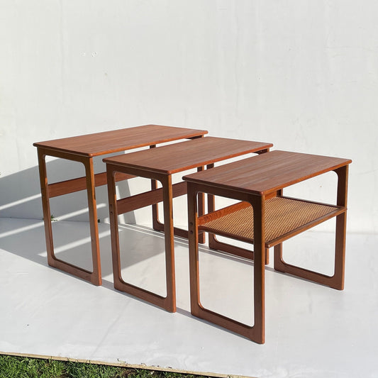 Mid Century Modern Teak Nest Of Tables By Cfc Silkeborg By Johannes Andersen And Illum Wikkelsø Danish 1960's