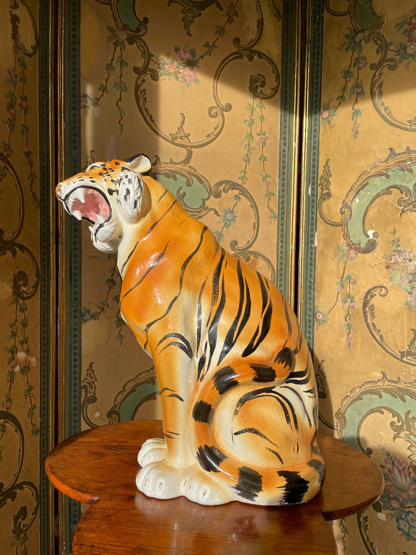 Shipping for Dale *** Vintage Italian Ceramic Tiger Statue/Sculpture Mid Century Modern/Hollywood Regency 1950's