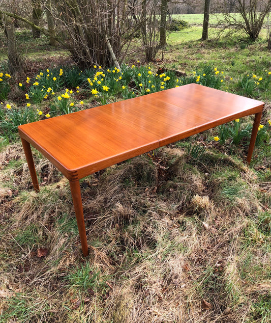 For Perri Danish teak dining table by W H Klein. Price in Claude’s shipping and bespoke crate.