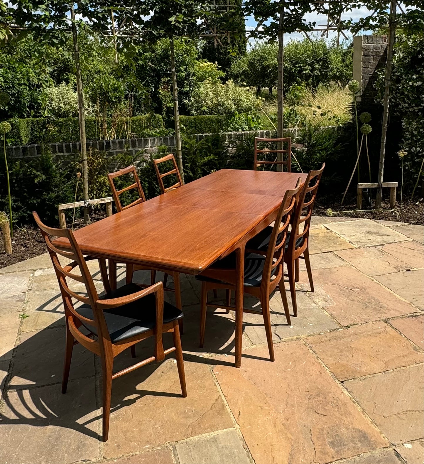 Mid Century Modern Teak 10 Seater Danish Model 217 Extendable Table and 'Lis' Chairs by Arne Hovmand-Olsen & Mobelfabrik Dining Set