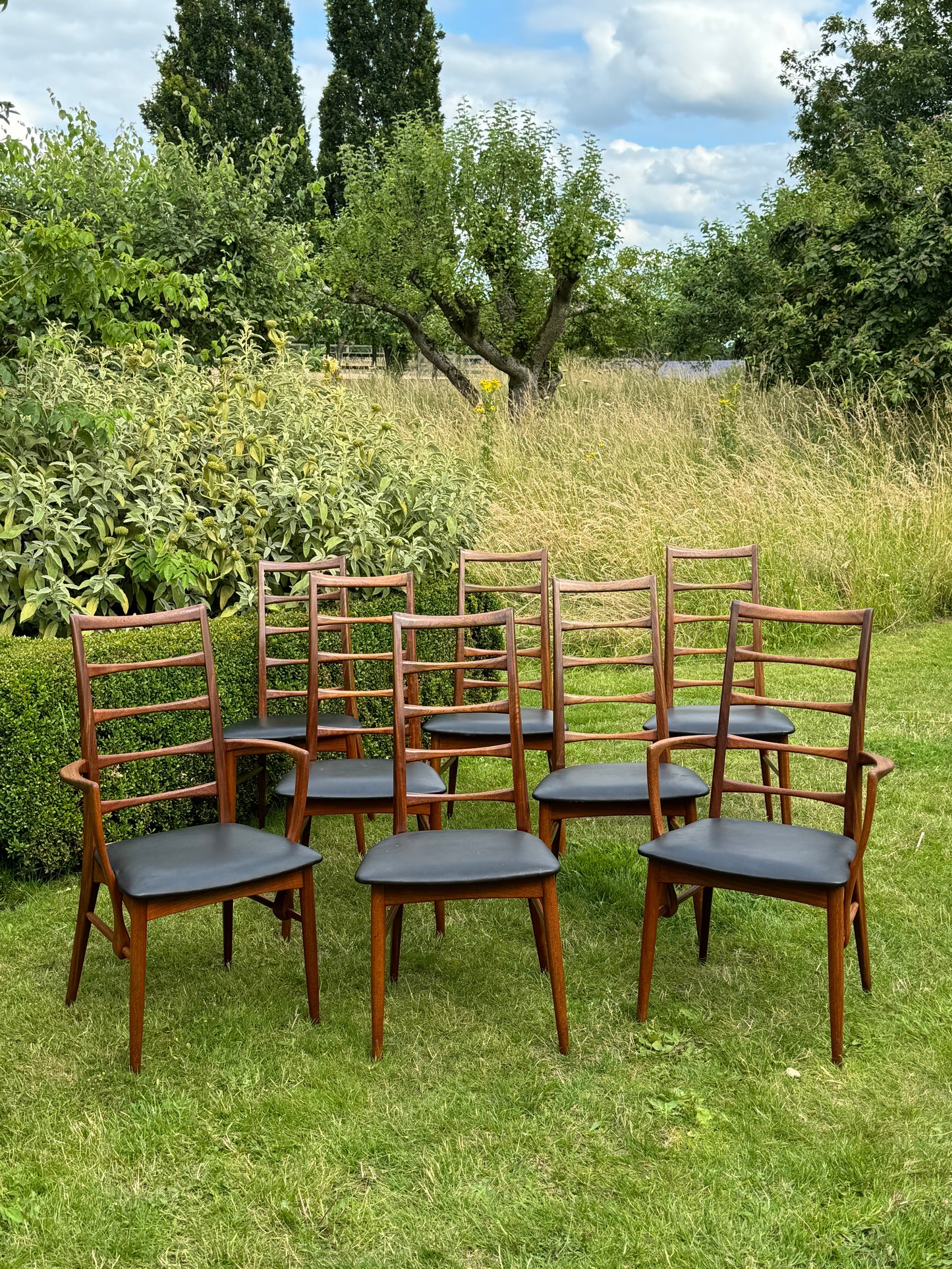 Mid Century Modern Teak 10 Seater Danish Model 217 Extendable Table and 'Lis' Chairs by Arne Hovmand-Olsen & Mobelfabrik Dining Set