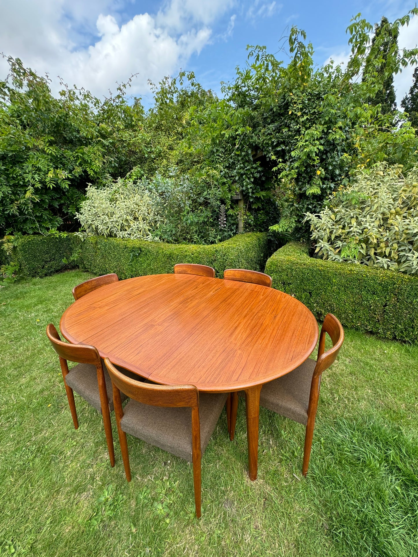 Vintage Mid Century Modern Danish Teak Dining Set with 6 chairs by Svend Åage Madsen