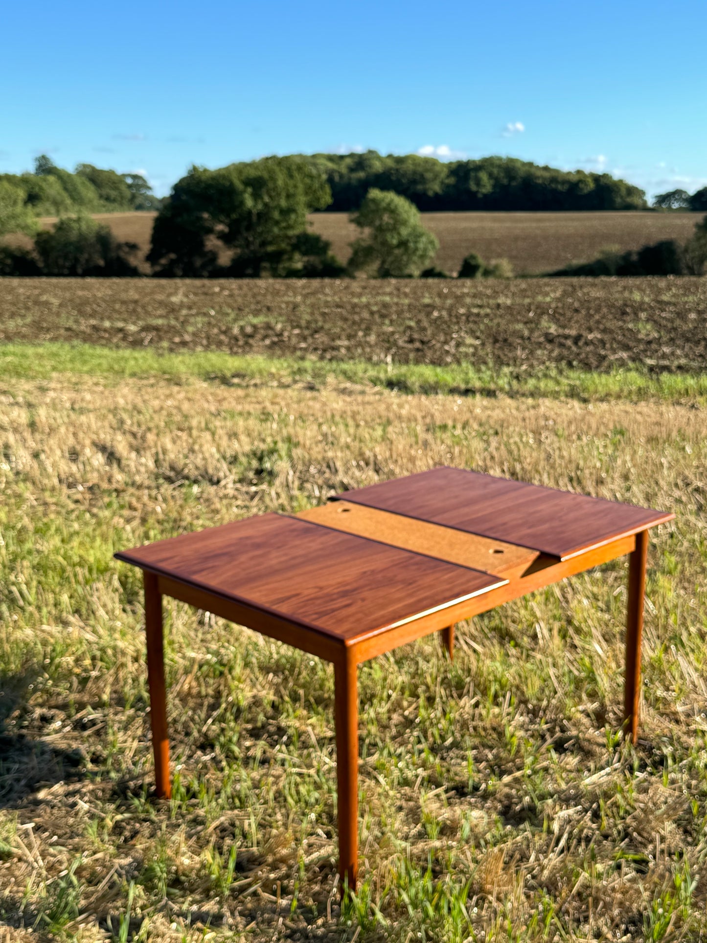 Midcentury Danish Extending Teak Table By A.M. Mobelfabrik. Vintage Modern / Retro Style