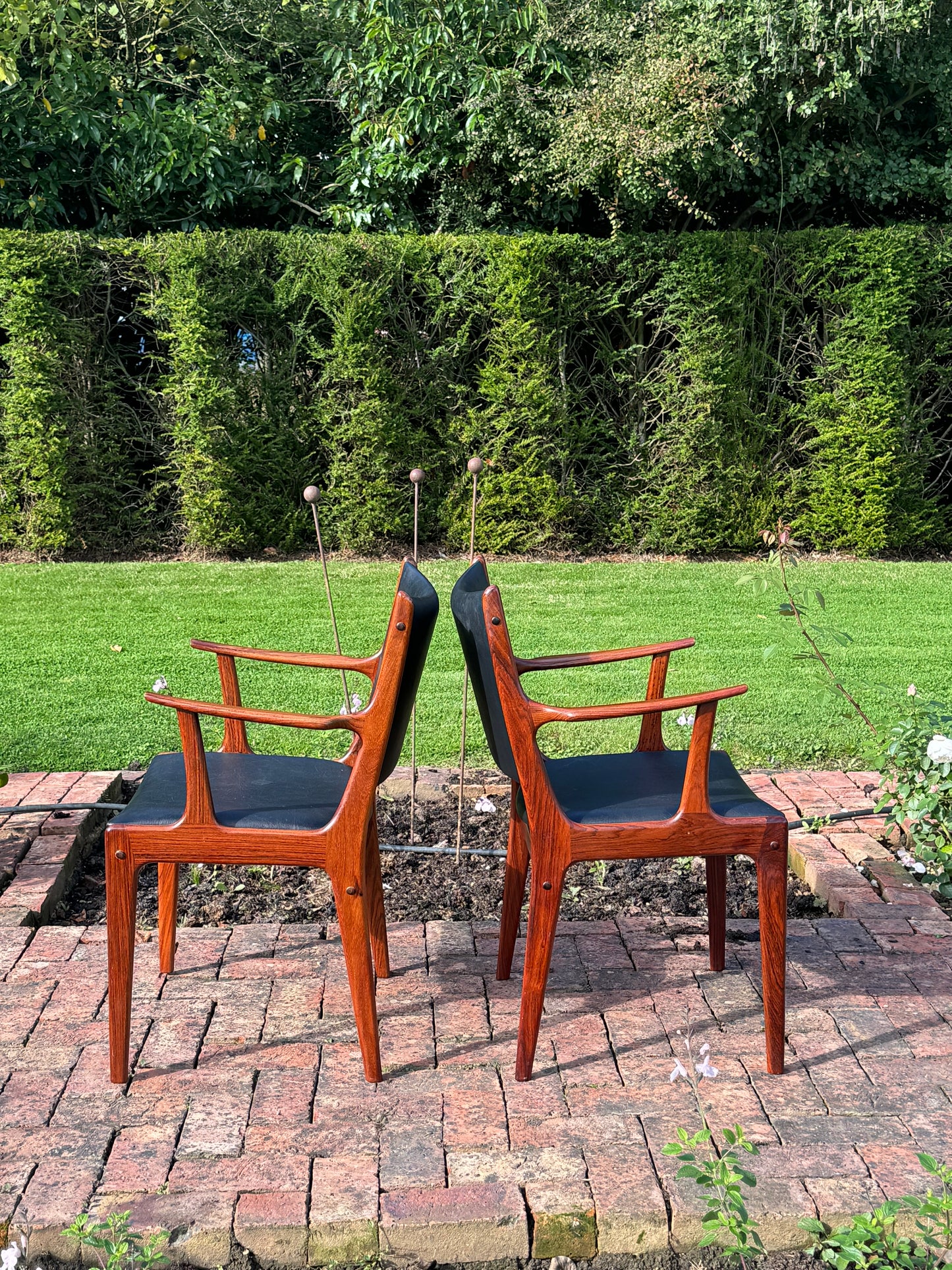 For Clare**price includes shipping **Mid Century Vintage Danish Rosewood Armchairs / Elbow chairs by Johannes Andersen for Uldum Møbelfabrik - A10 Certificate pending.