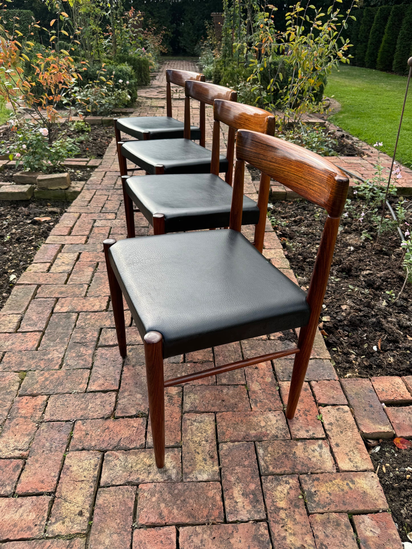 Mid Century Rosewood Bramin Dining Chairs with Uldum Møbelfabrik Armchairs - Pending A10 Certificate