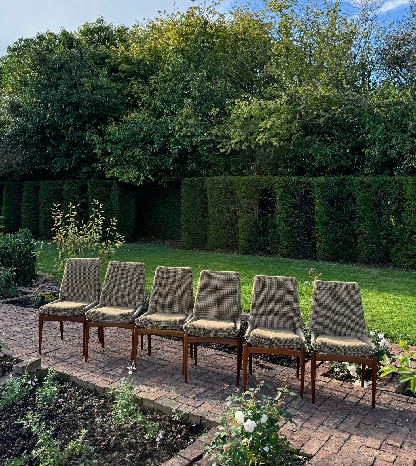 Set of Six Vintage Mid Century Modern Teak Chairs by Robert Heritage for Archie Shine 1950s