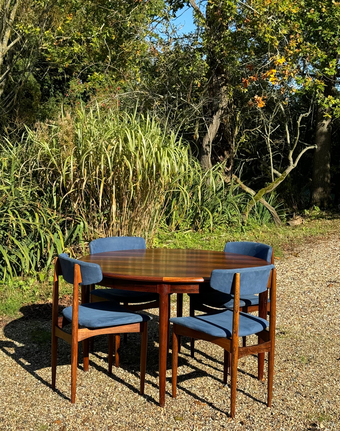 Vintage Mid Century Danish Rosewood Dining Table with Six Dining Chairs - Pending A10 certificate