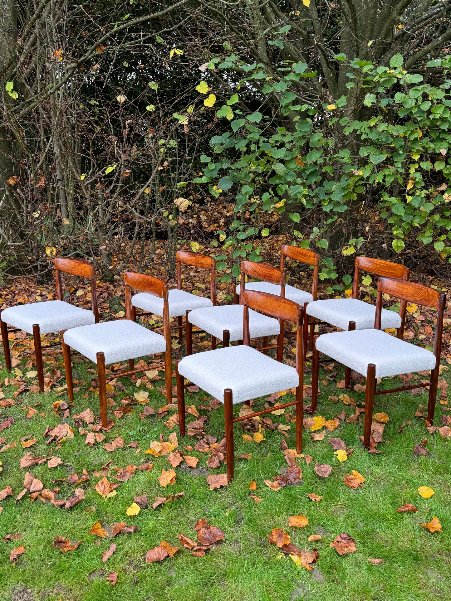 Set of 10 Mid Century Modern Danish Rosewood dining chairs by H W Klein for Bramin - Pending A10 certificate