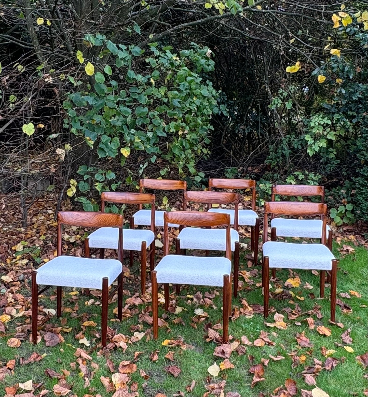 Set of 10 Mid Century Modern Danish Rosewood dining chairs by H W Klein for Bramin - Pending A10 certificate