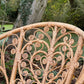 Set Of Two Mid Century Modern Hollywood Regency Wicker Indoor /Outdoor Chairs With Heart Detail