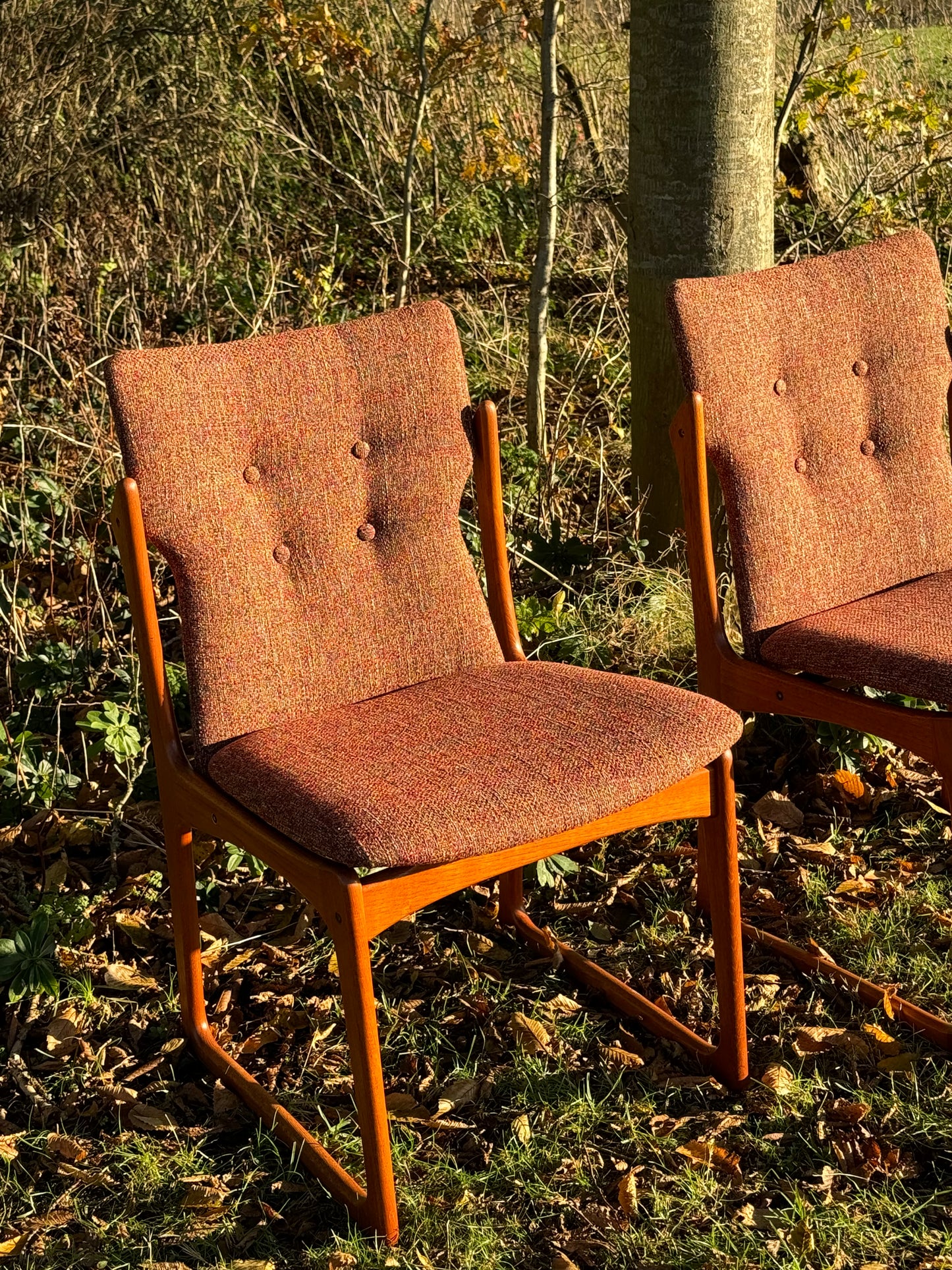 Mid Century Danish Teak Upholstered Set Of Eight Dining Chairs By Vamdrup Stolefabrik 1960