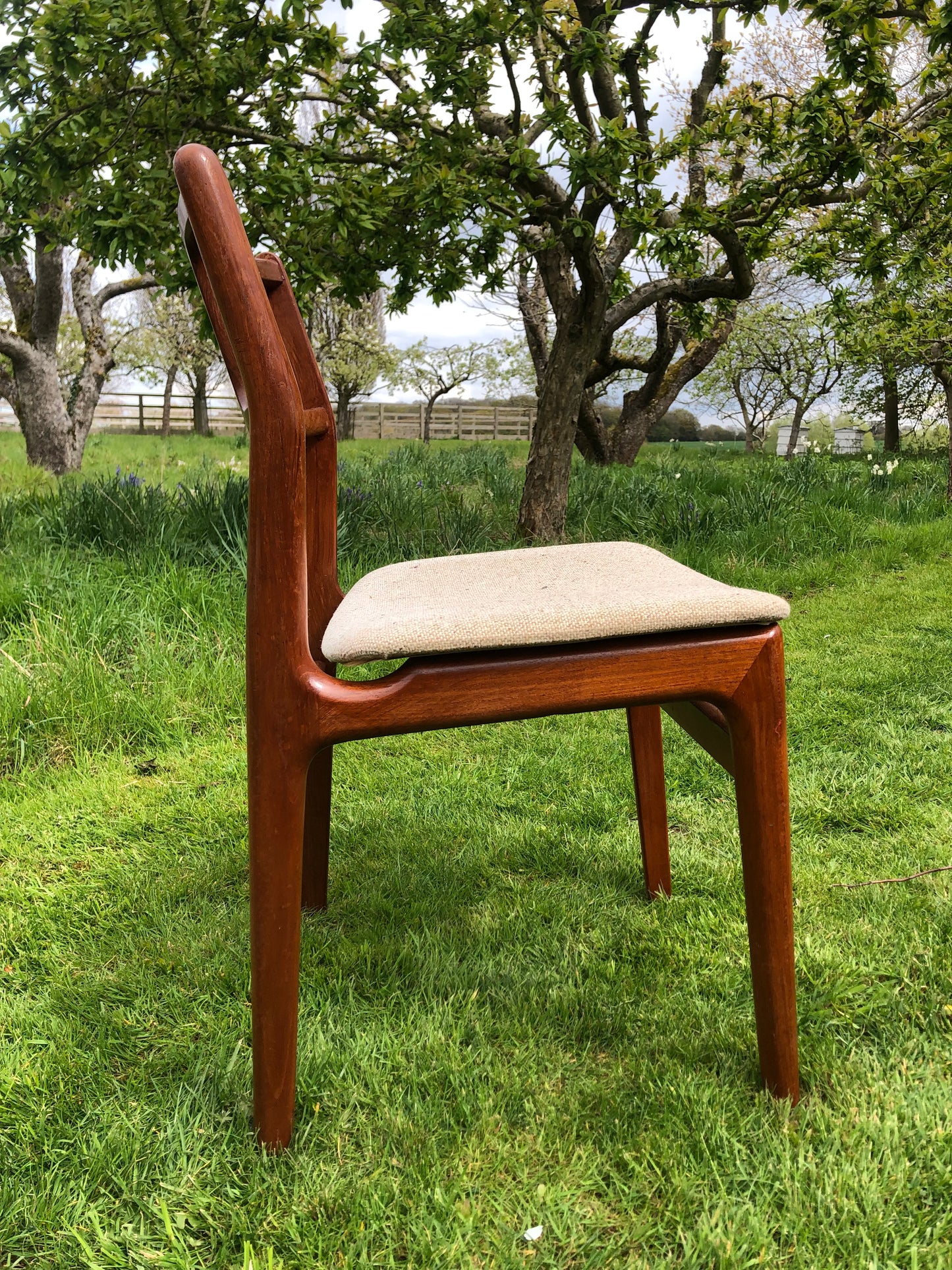 Mid Century Modern solid teak chairs by D Scan