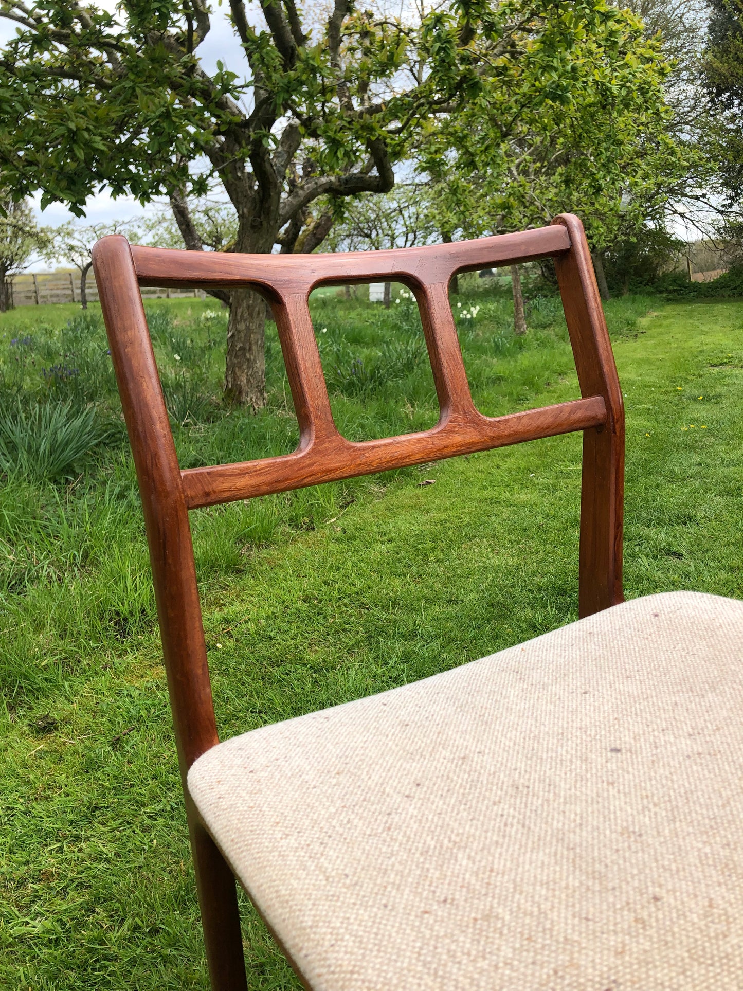 Mid Century Modern solid teak chairs by D Scan