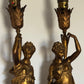 Antique French Gilt Metal Table Lamps: Classical Maiden Design, 1890s