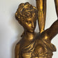 Antique French Gilt Metal Table Lamps: Classical Maiden Design, 1890s