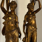 Antique French Gilt Metal Table Lamps: Classical Maiden Design, 1890s