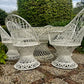 Mid Century Modern Hollywood Regency Rattan Garden Dining Set by Russell Woodard