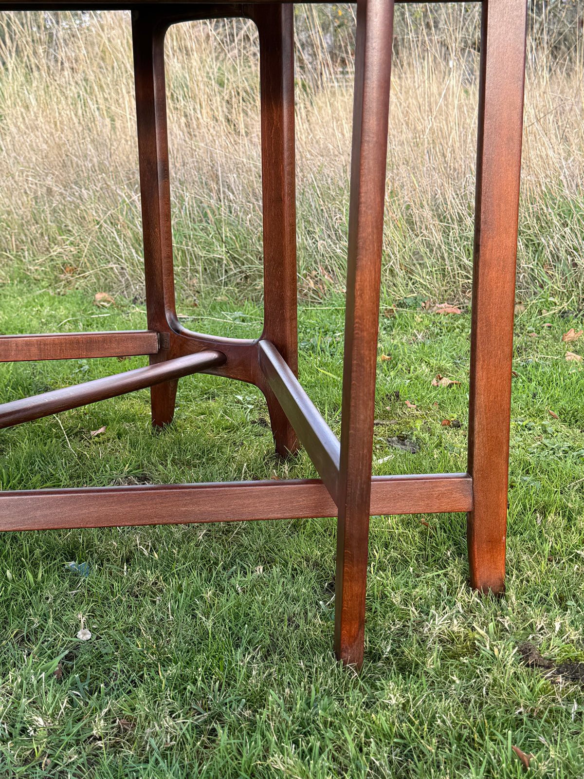 For Lacey **Price includes shipping, crate, CITES and tariffs ** Fifty per cent deposit ***for Mid Century Rosewood drop leaf dining table by Bendt Winge for Kleppes Moblefabrick, Norway 1960.