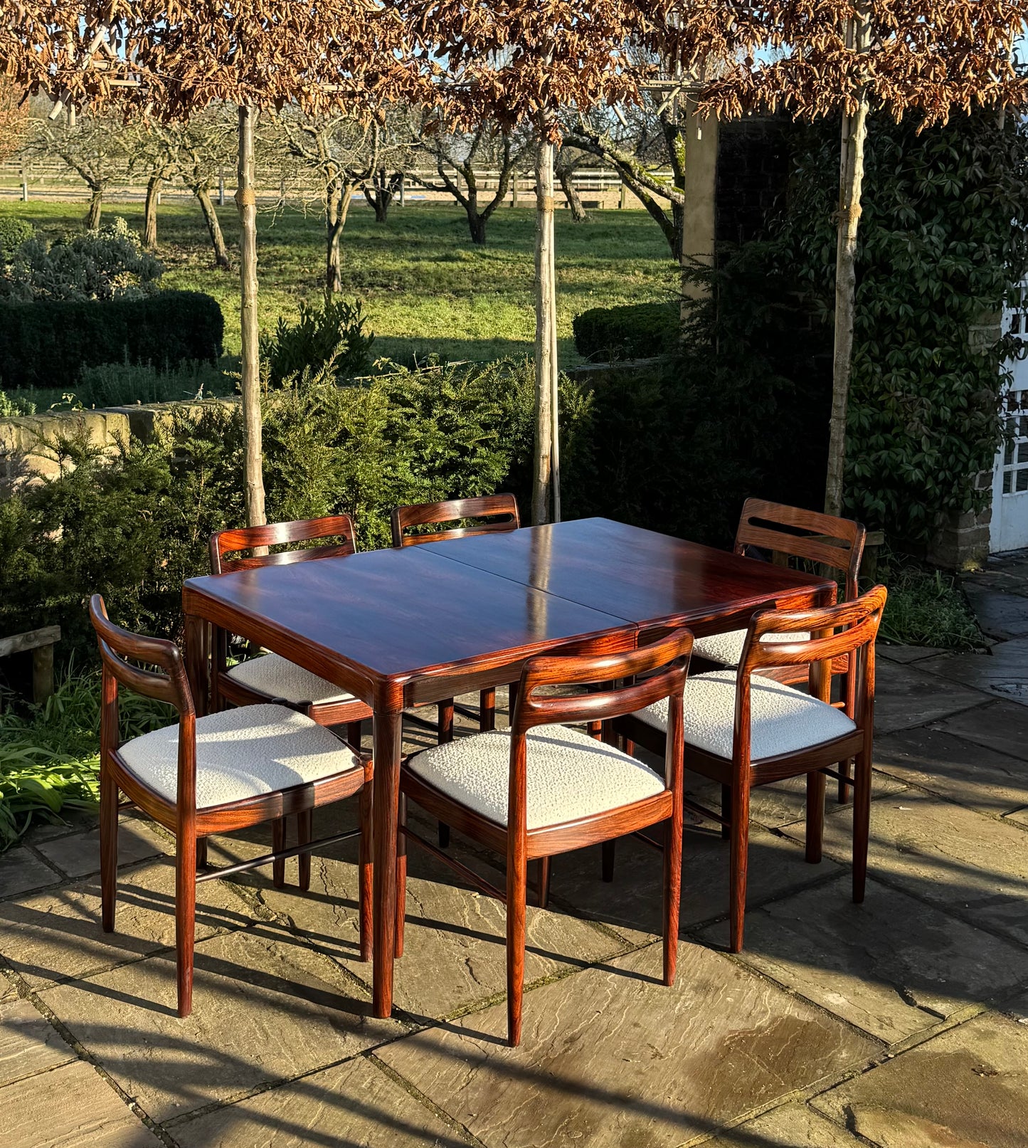 Mid Century Modern Danish Rosewood Dining Table and Eight Rosewood chairs by H W Klein for Bramin 1960s - Pending A10 certificate