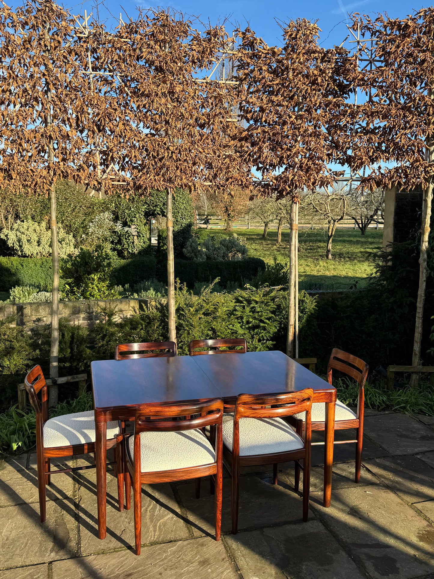 Mid Century Modern Danish Rosewood Dining Table and Eight Rosewood chairs by H W Klein for Bramin 1960s - Pending A10 certificate