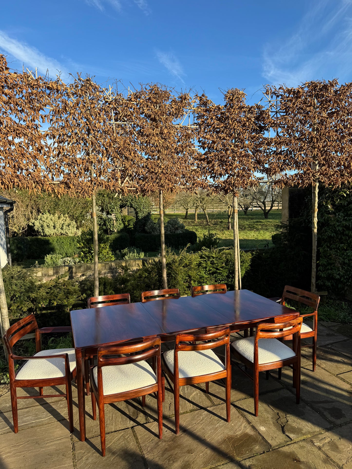 Mid Century Modern Danish Rosewood Dining Table and Eight Rosewood chairs by H W Klein for Bramin 1960s - Pending A10 certificate