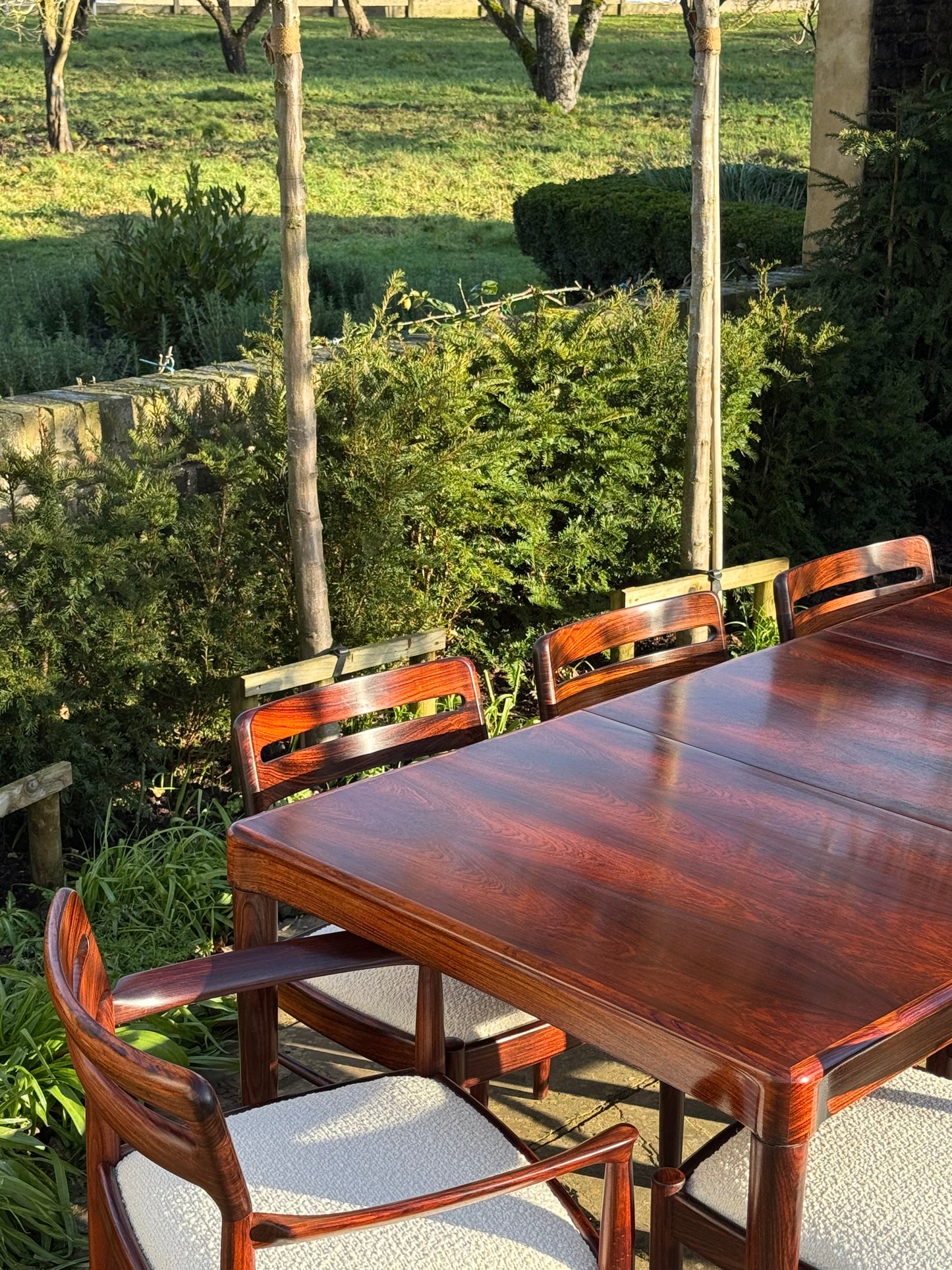 Mid Century Modern Danish Rosewood Dining Table and Eight Rosewood chairs by H W Klein for Bramin 1960s - Pending A10 certificate