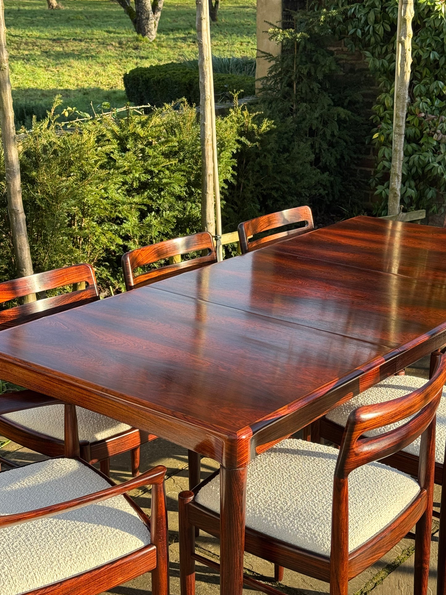 Mid Century Modern Danish Rosewood Dining Table and Eight Rosewood chairs by H W Klein for Bramin 1960s - Pending A10 certificate