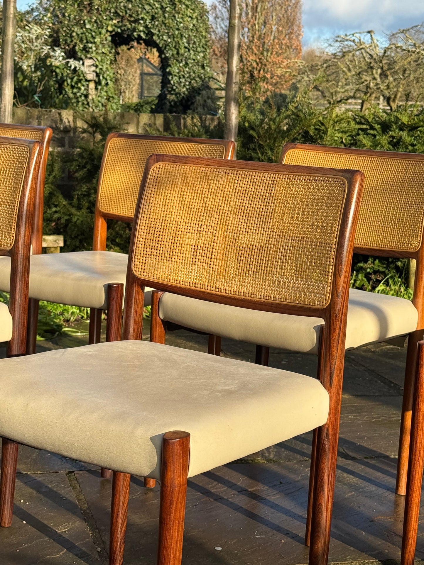 Danish Rosewood Set of Eight  Dining Chairs by Nils Otto Moller 1960.