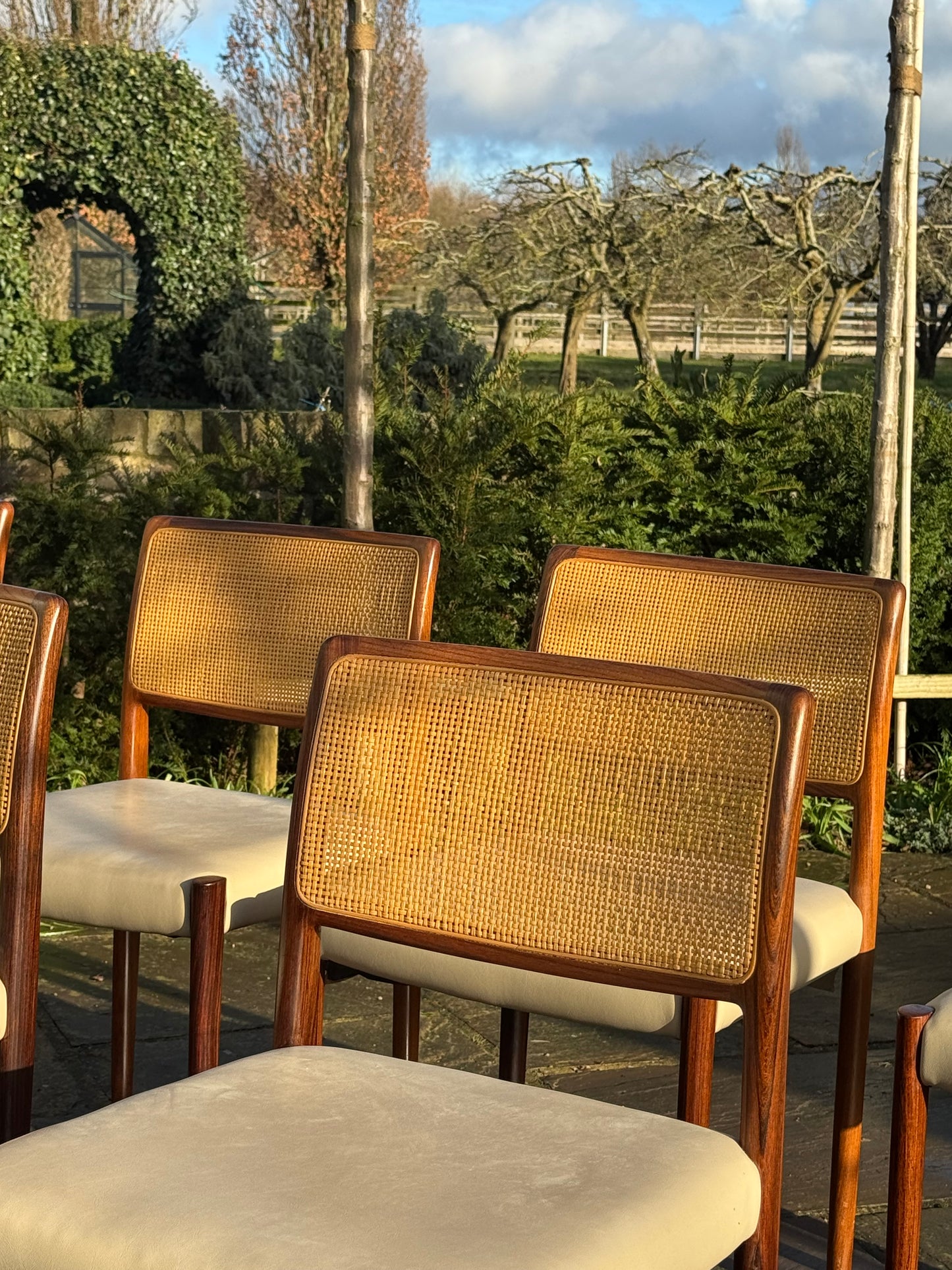 Danish Rosewood Set of Eight  Dining Chairs by Nils Otto Moller 1960.