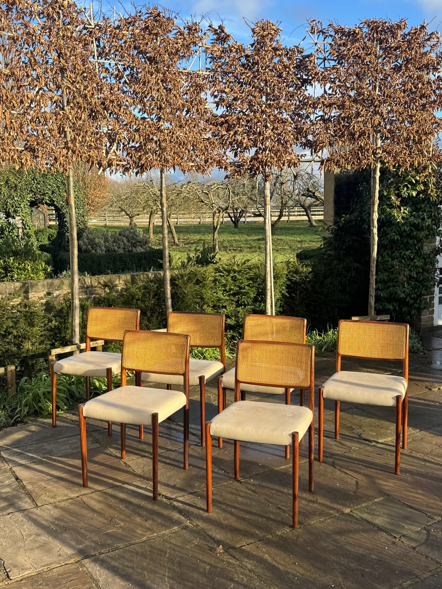 Danish Rosewood Set of Eight  Dining Chairs by Nils Otto Moller 1960.