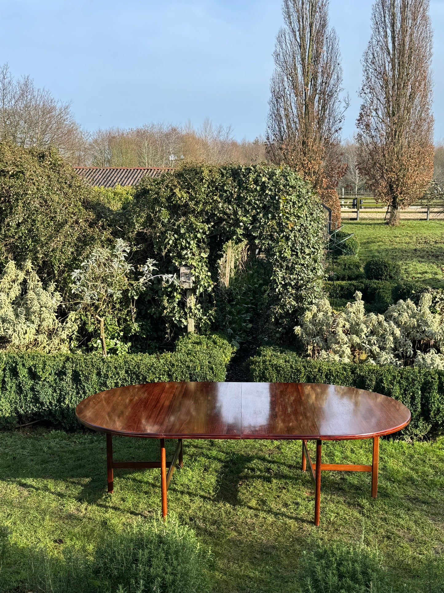 Mid Century Rosewood Extra Large Dining Table By Robert Heritage For Archie Shine 1970; seats 10