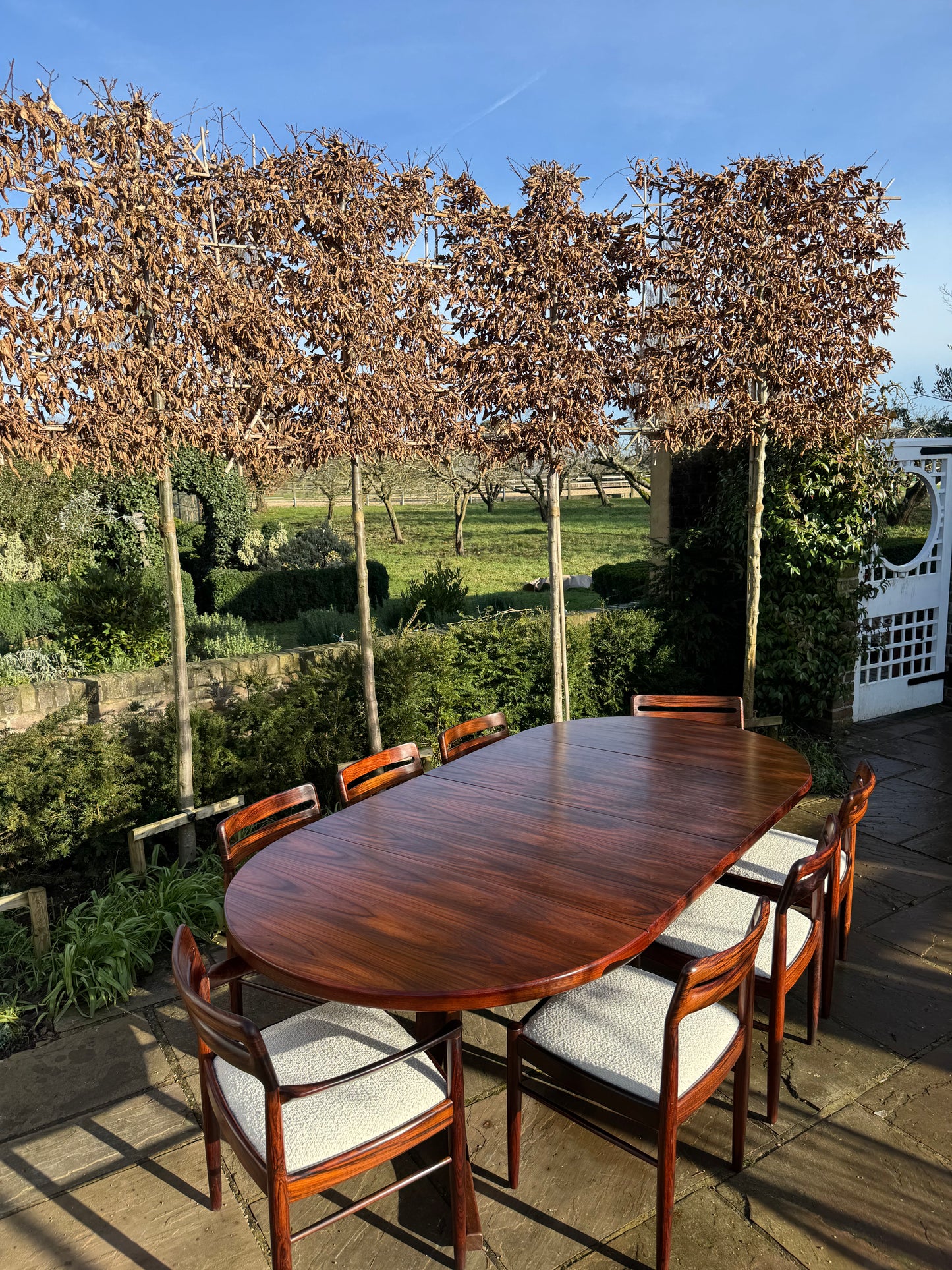 Mid Century Modern Danish Rosewood Dining Table and Eight Rosewood chairs by H W Klein for Bramin 1960s - Pending A10 certificate