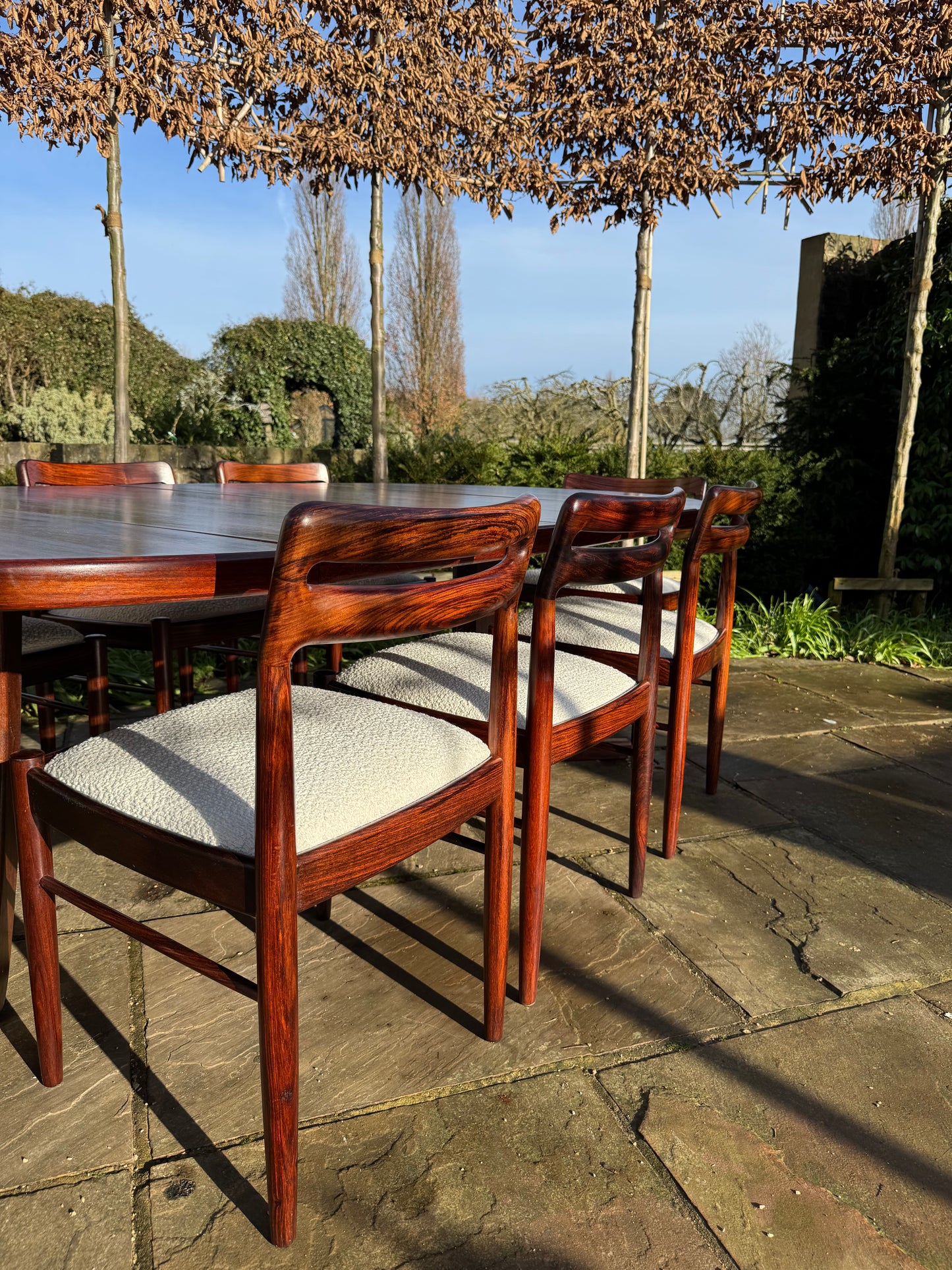 Mid Century Modern Danish Rosewood Dining Table and Eight Rosewood chairs by H W Klein for Bramin 1960s - Pending A10 certificate