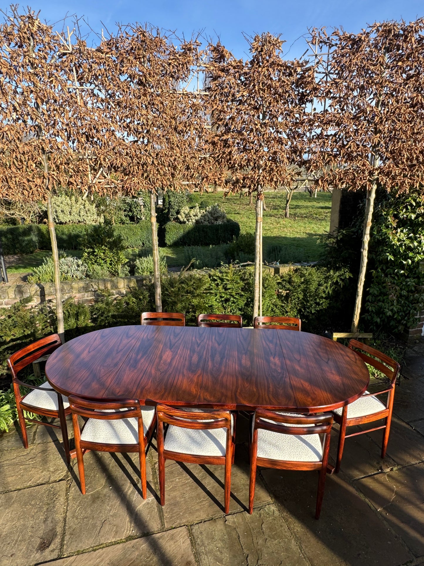 Mid Century Modern Danish Rosewood Dining Table and Eight Rosewood chairs by H W Klein for Bramin 1960s - Pending A10 certificate