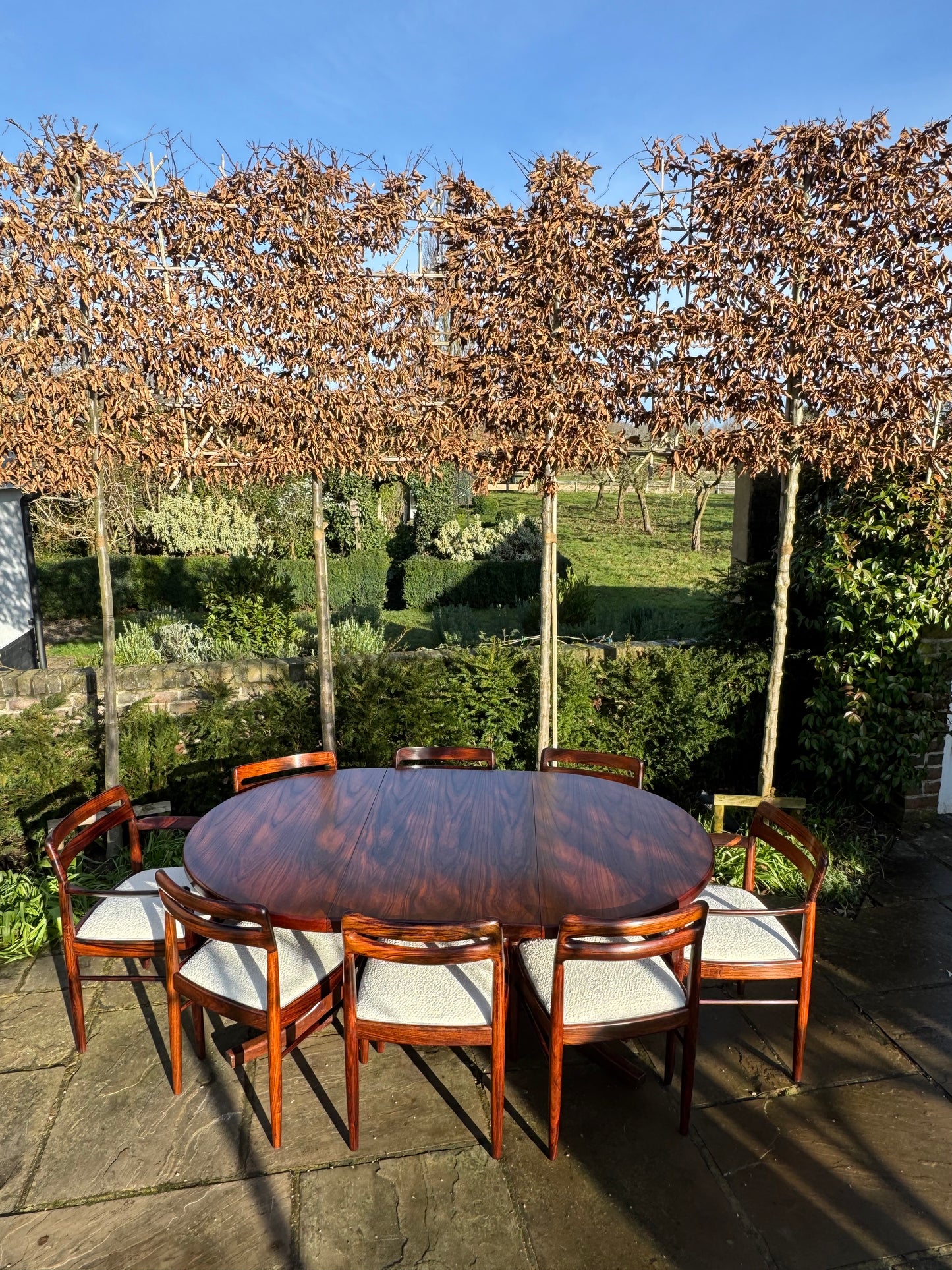 Mid Century Modern Danish Rosewood Dining Table and Eight Rosewood chairs by H W Klein for Bramin 1960s - Pending A10 certificate