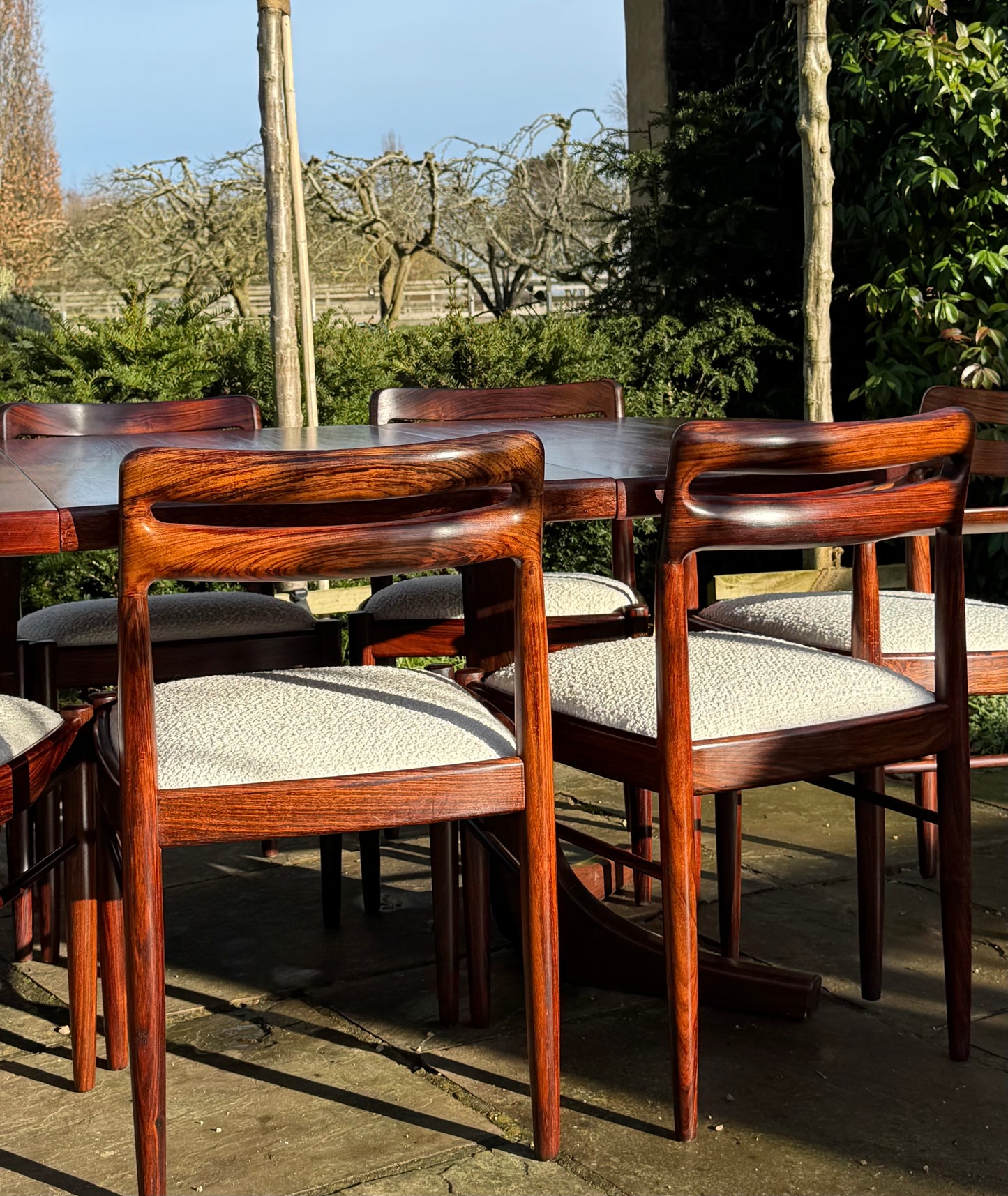 Mid Century Modern Danish Rosewood Dining Table and Eight Rosewood chairs by H W Klein for Bramin 1960s - Pending A10 certificate