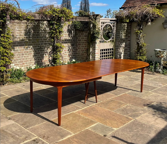 Vintage Mid Century Modern Teak Danish Model 62 Extending Dining Table By Henning Kjærnulf for Sorø Stolefabrik