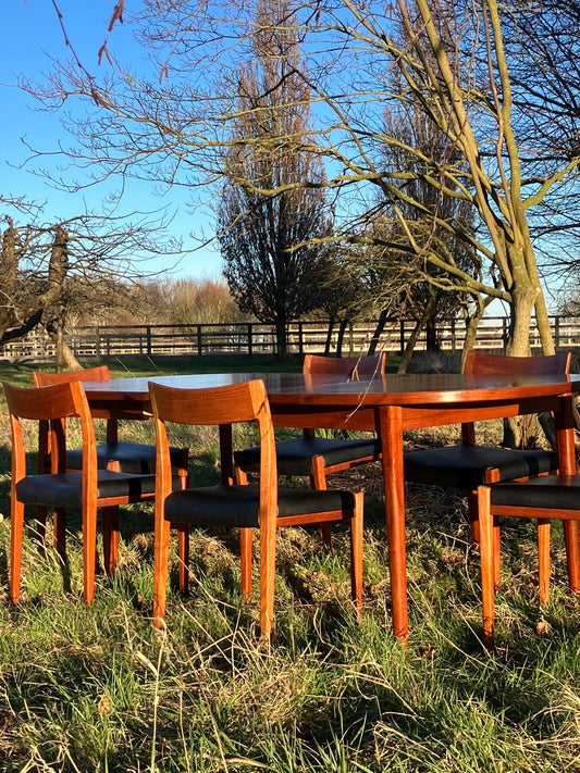 Vintage Mid Century Modern Scandinavian Teak Dining Set by Nils Jonsson for Hugo Troeds