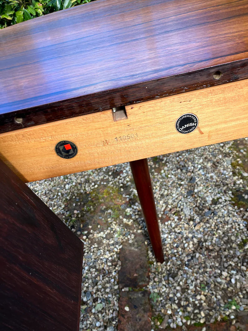 Vintage Mid Century Danish Rosewood Dining Table with Six Dining Chairs - Pending A10 certificate