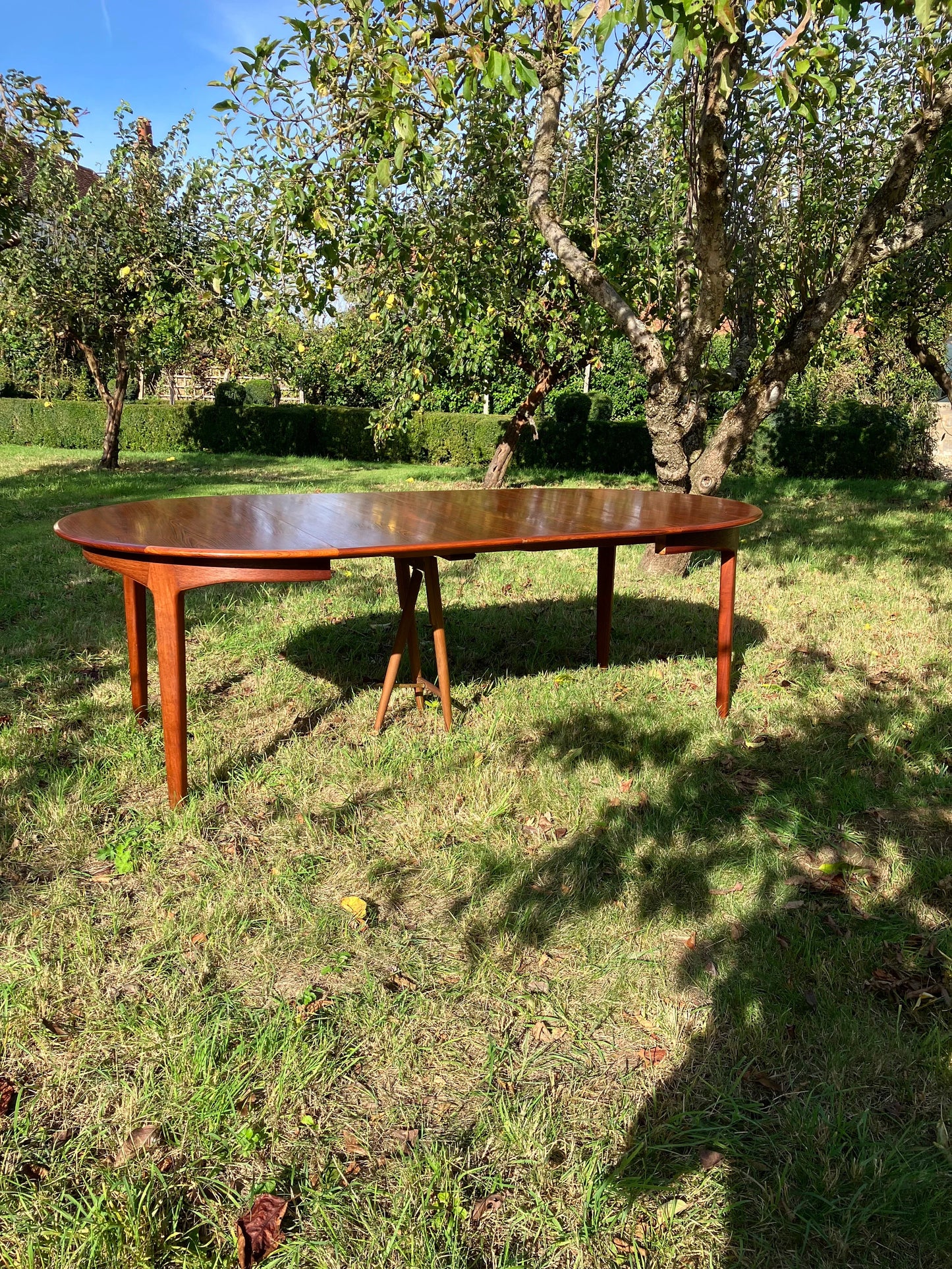 Mid Century Modern Model 62 Extra Large Extending Dining Table By Henning Kjærnulf for Sorø Stolefabrik In Teak 10-12 Seater Fully Restored