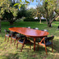 Mid Century Modern Model 62 Extra Large Extending Dining Table By Henning Kjærnulf for Sorø Stolefabrik In Teak 10-12 Seater Fully Restored