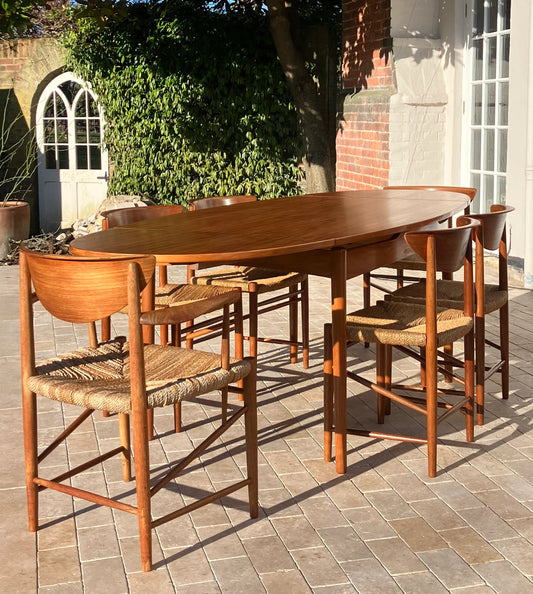 Vintage Mid Century Modern Scandinavian Extending Dining Table 1960s