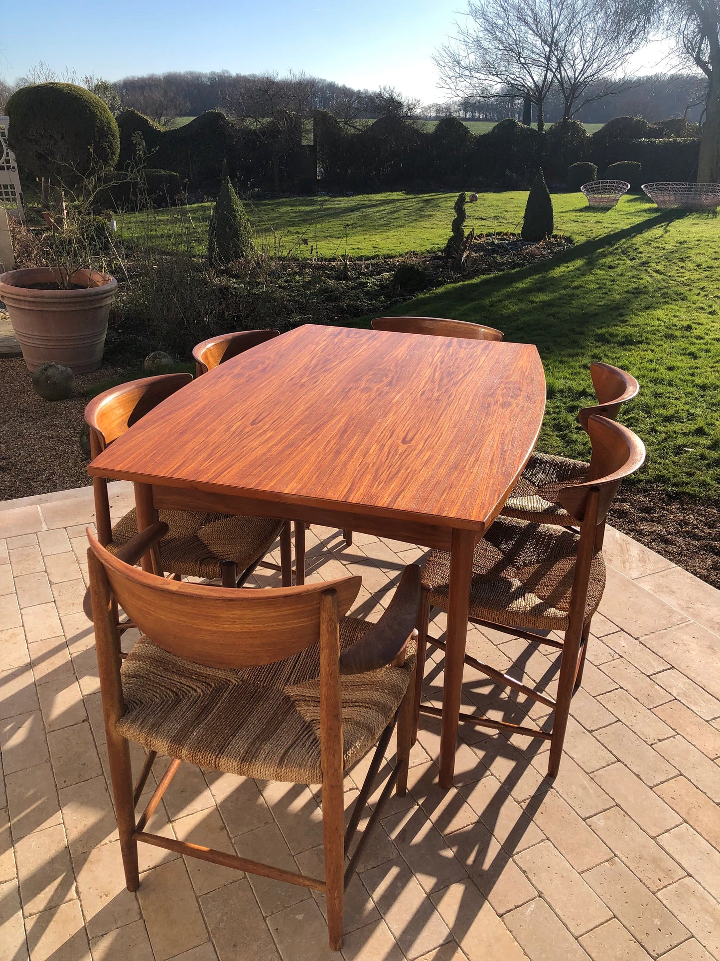 Vintage Mid Century Modern Scandinavian Extending Dining Table 1960s