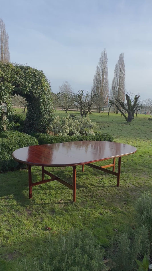 Mid Century Rosewood Extra Large Dining Table By Robert Heritage For Archie Shine 1970; seats 10