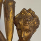 Antique French Gilt Metal Table Lamps: Classical Maiden Design, 1890s