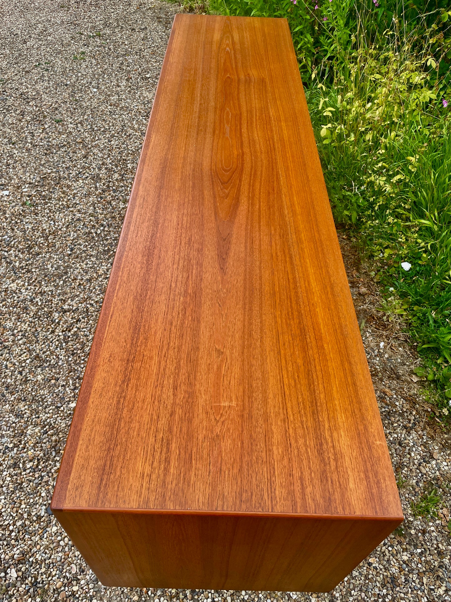 A Teak Tambour Fronted Sideboard by Bernh. Pedersen & Son’s, Danish, Mid-Century Modern 1970's