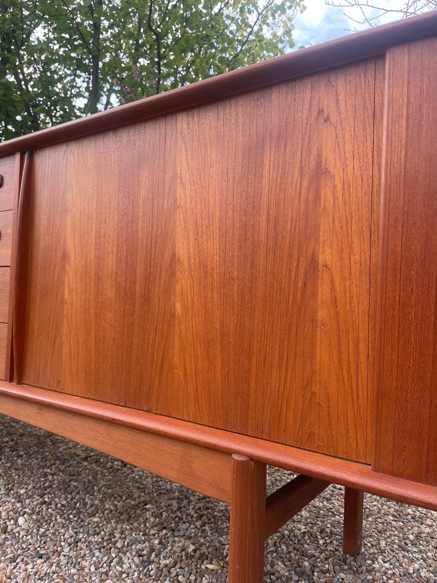 A Teak Tambour Fronted Sideboard by Bernh. Pedersen & Son’s, Danish, Mid-Century Modern 1970's