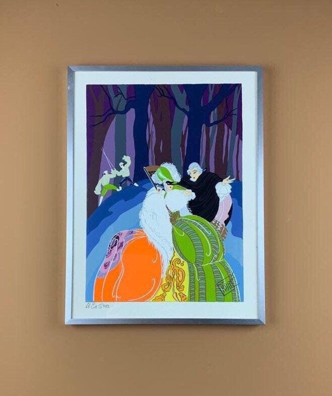 Endré Passano Art Deco style limited edition lithograph Painting 1/2
